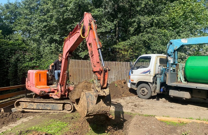Монтаж газгольдера Спецгаз 6600 л в Козельске под ключ для частного дома